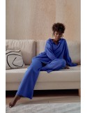 Women\'s knitted set with wide pants, blue 222217 - Online store - Boutique